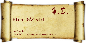 Hirn Dávid névjegykártya