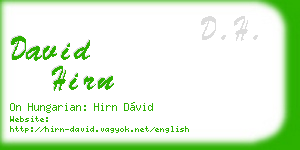 david hirn business card